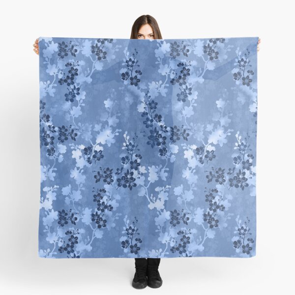 Sakura blossom in blue Scarf