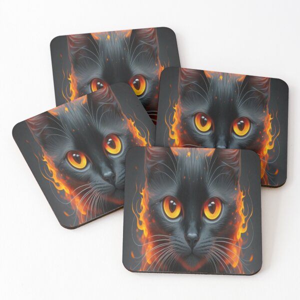 Item preview, Burning Black Cat designed and sold by MillionaireMF.