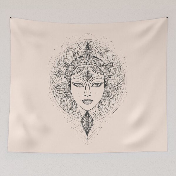 Item preview, Indian Goddess in Black | Sacred Geometry Portraits designed and sold by monkeybusiness.pt.