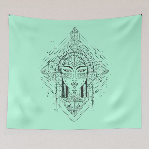 Item preview, Stained-glass Goddess in Black | Sacred Geometry Portraits designed and sold by monkeybusiness.pt.