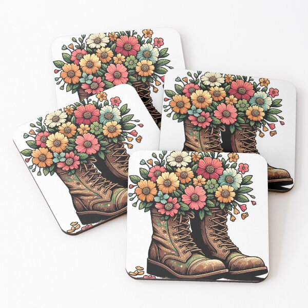 Item preview, Boots with Flowers - Blooming Steps designed and sold by LongIslandDesgn.