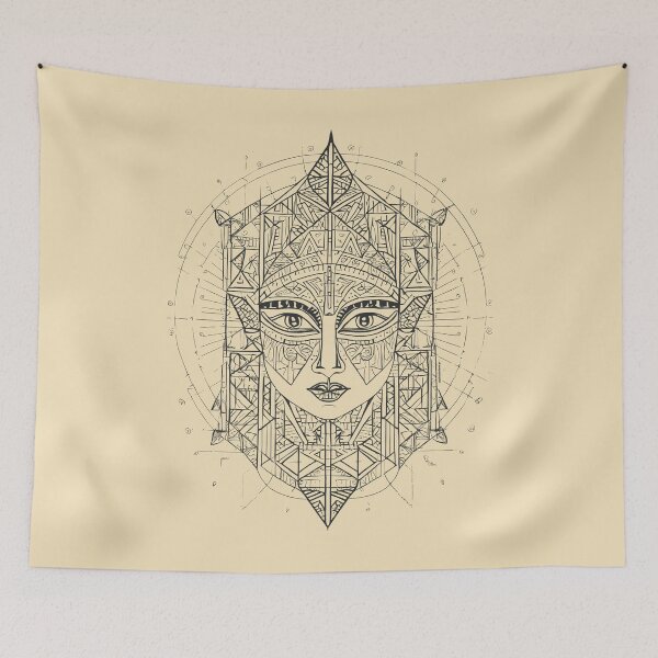 Item preview, Maya Goddess in Black | Sacred Geometry Portraits designed and sold by monkeybusiness.pt.