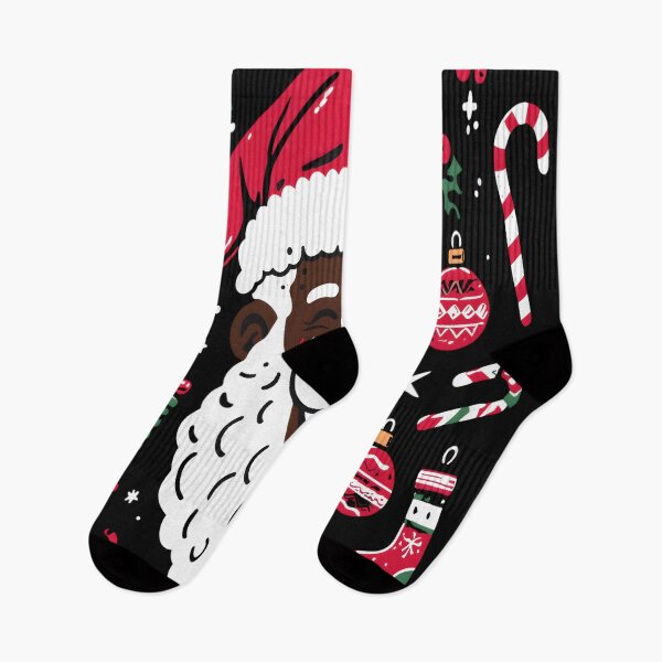 Item preview, Black Santa Smiles Festive Vibes  designed and sold by KitonicTees.