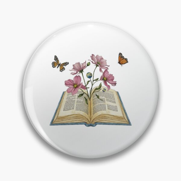 Item preview, Flowers Growing From Book | Light Purple California Poppies With small monarch butterflies and the bud of a small planet designed and sold by CircinusStore.