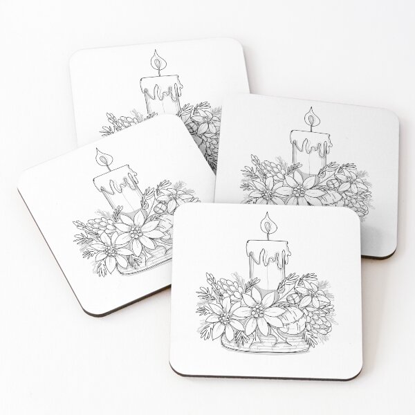 Item preview, Would you like to color the candle and flowers for Christmas? designed and sold by MarisaArtes.
