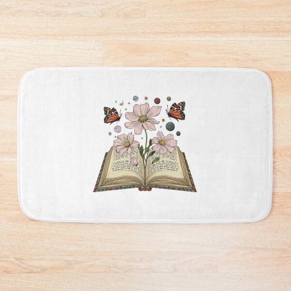 Item preview, Flowers Growing From Book | Light Pink California Poppies With small monarch butterflies and planets and stars designed and sold by CircinusStore.