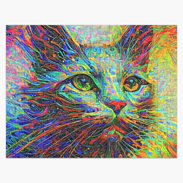 Abstractions of abstract abstraction of cat. DeepDream #2300314581025 Jigsaw Puzzle