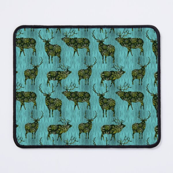 Item preview, Christmas Ornament Bucks on Grassy Teal Repeat 5748 designed and sold by Art in My Loft.