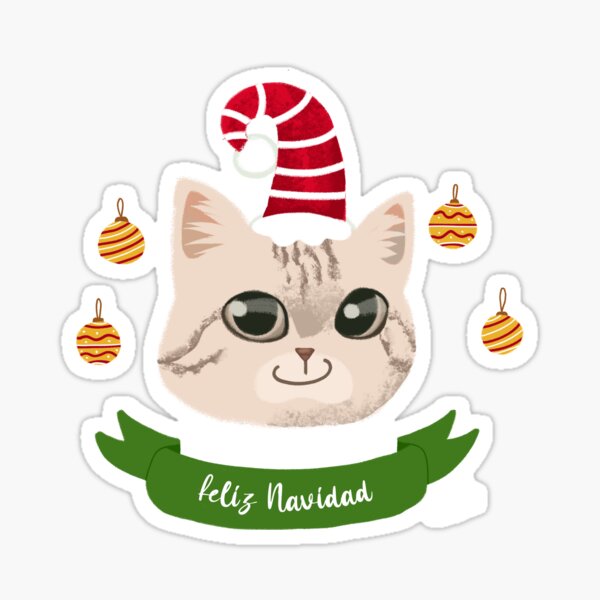 Vista previa del artículo con la obra «Gatito navideño c:», diseñado y vendido por NanaSh0p.