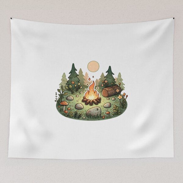 Item preview, Enchanted Forest Campfire Under Moonlight  designed and sold by UmbrellaStudio1.