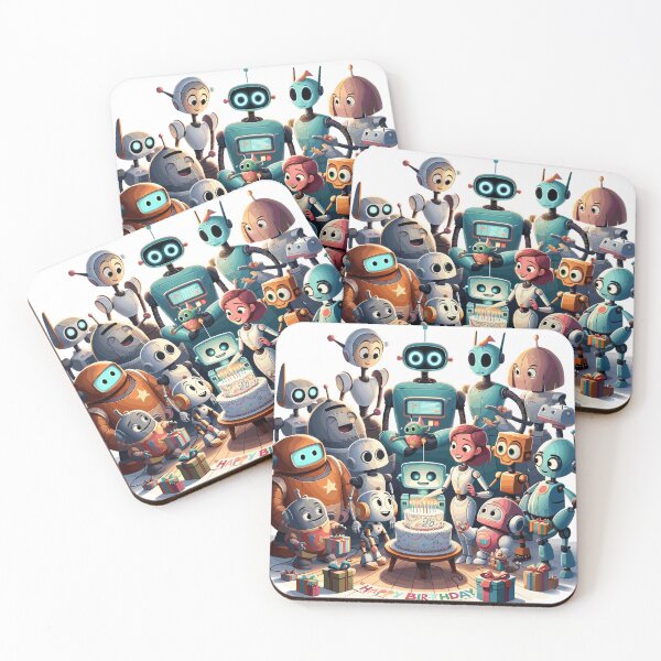Item preview, Birthday of the robot family designed and sold by LongIslandDesgn.
