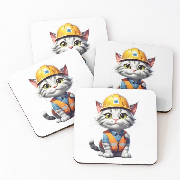 Item preview, Adorable Cat with Hard Hat Helmet designed and sold by Wilcox PhotoArt.