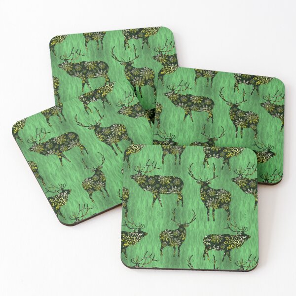 Item preview, Christmas Ornament Bucks on Grassy Green Repeat 5748 designed and sold by Art in My Loft.