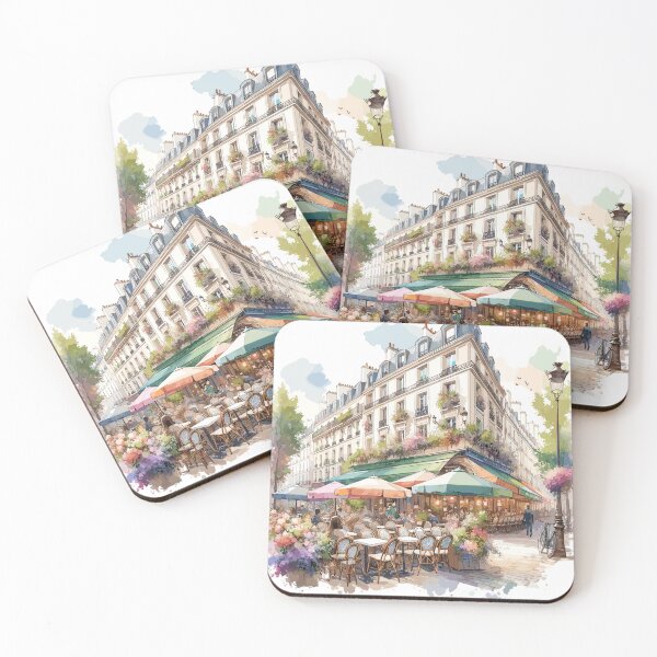 Item preview, Paris street corner in watercolors designed and sold by LongIslandDesgn.