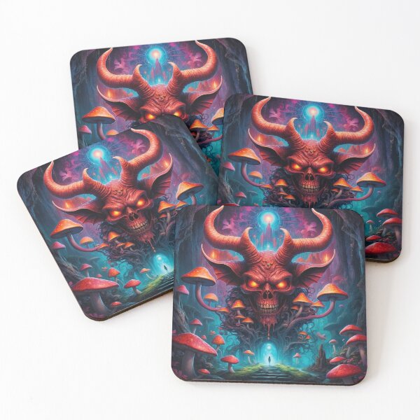 Item preview, Psychedelic Devil Temptation Matrix Art - Vibrant Mushroom Fantasy in 5D Layers designed and sold by luminamatrixart.