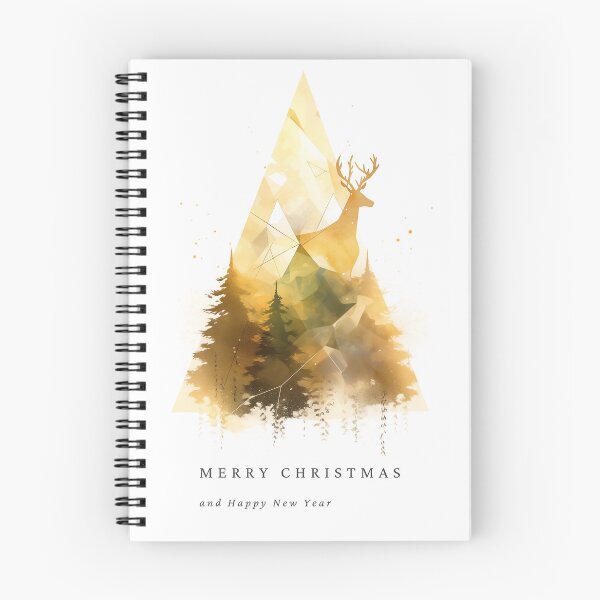 Item preview, Christmas and happy new year wishes watercolor landscape earth tone print designed and sold by sariyababanova.