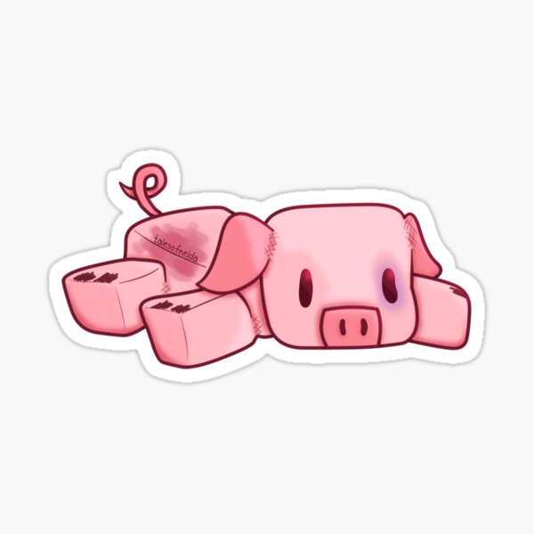 Item preview, Minecraft Pig Plush Art designed and sold by TalesOfNelda.