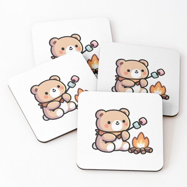 Artikelvorschau, Cute Bear Toasting Marshmallows Campfire entworfen und verkauft von UmbrellaStudio1.