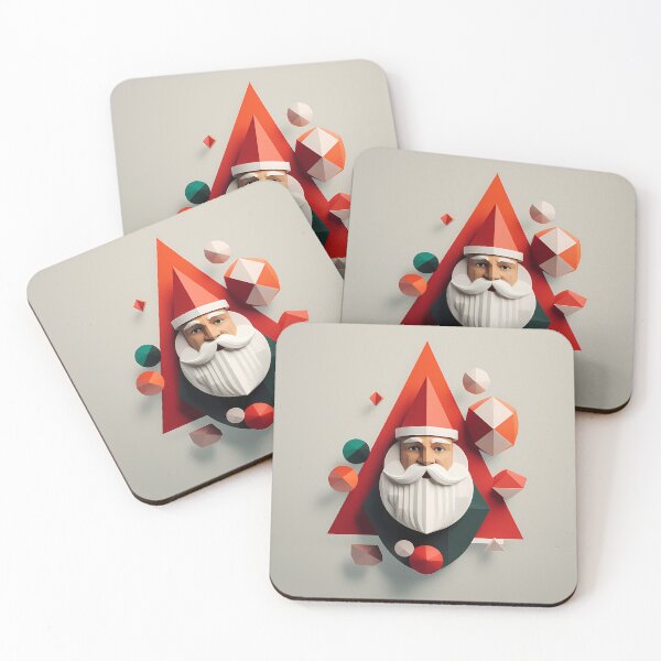 Item preview, "Geometric Claus: A Holiday Facet" designed and sold by VectorVoyage.