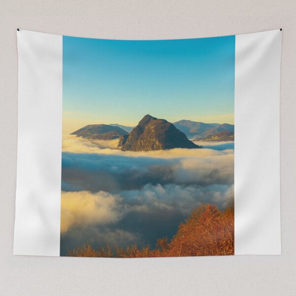 Item preview, Mountain Peak San Salvatore Above Cloudscape with a Autumn Tree designed and sold by Mats Silvan.