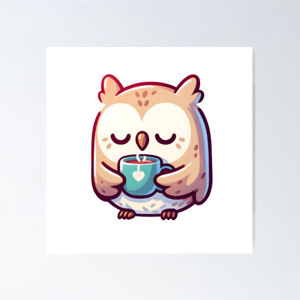 Item preview, Soothing Owl with Heart Tea Cup  designed and sold by UmbrellaStudio1.