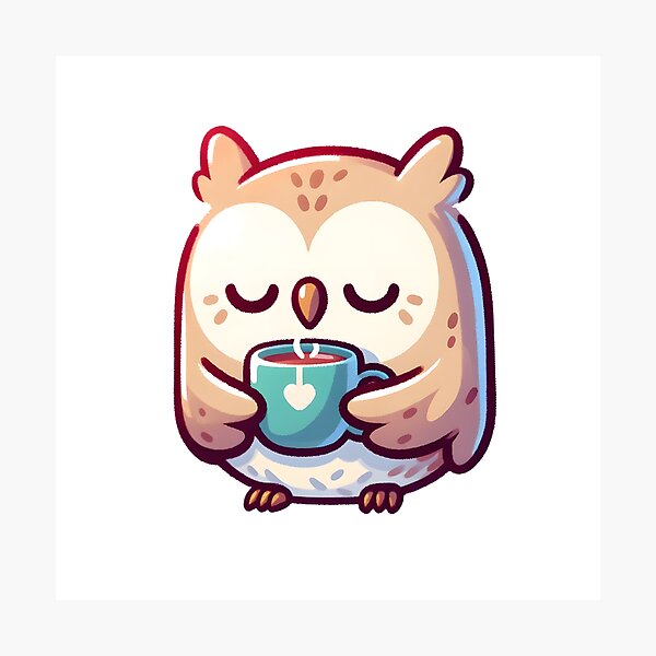 Item preview, Soothing Owl with Heart Tea Cup  designed and sold by UmbrellaStudio1.