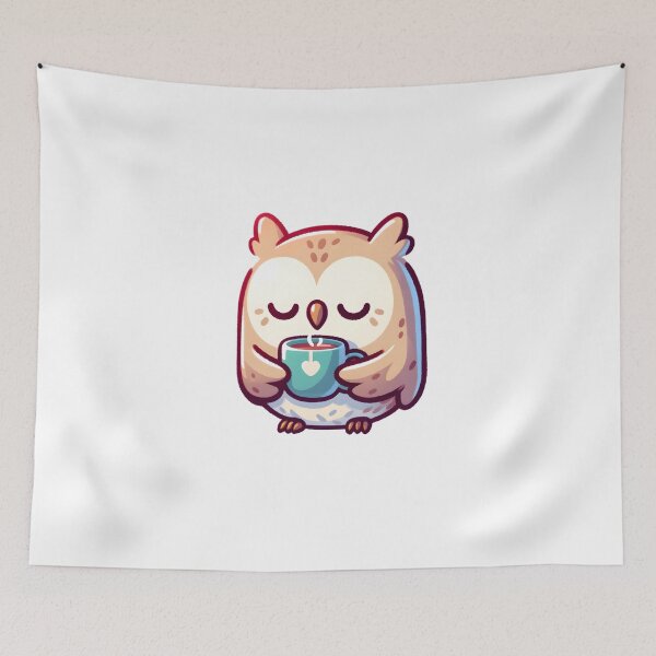Aperçu de l'œuvre Soothing Owl with Heart Tea Cup créée et vendue par UmbrellaStudio1.