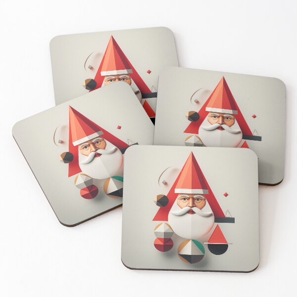 Item preview, "Polygonal St. Nick: Festive Angles" designed and sold by VectorVoyage.