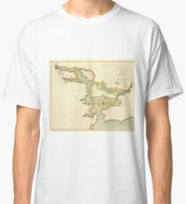 Vintage Map of Cork Harbor Ireland (1702) Classic T-Shirt