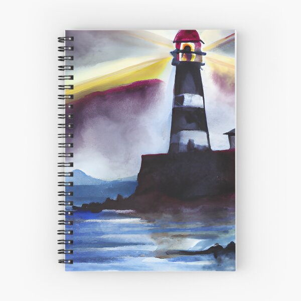 Item preview, Guiding Radiance: Watercolor Lighthouse designed and sold by LustigFox.