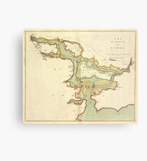 Vintage Map of Cork Harbor Ireland (1702) Metal Print