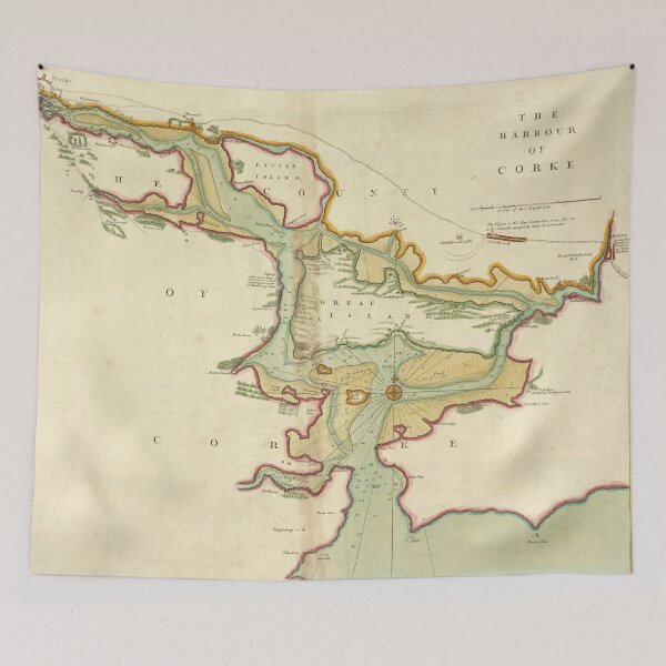Item preview, Vintage Map of Cork Harbor Ireland (1702) designed and sold by BravuraMedia.