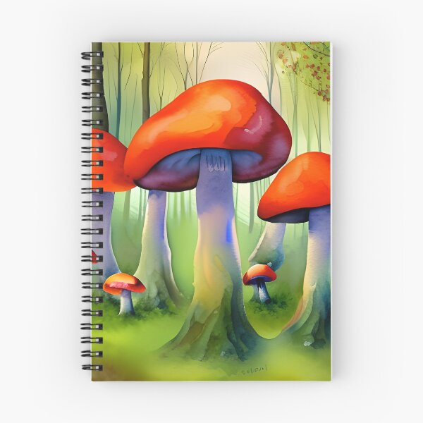 Item preview, Crimson Giants: Watercolor Mushroom Grove designed and sold by LustigFox.