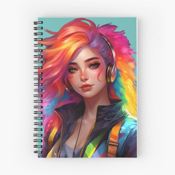 Artikelvorschau, Regenbogen-Haar-Avatar-Mädchen-T-Shirt entworfen und verkauft von AiApparel24-art.