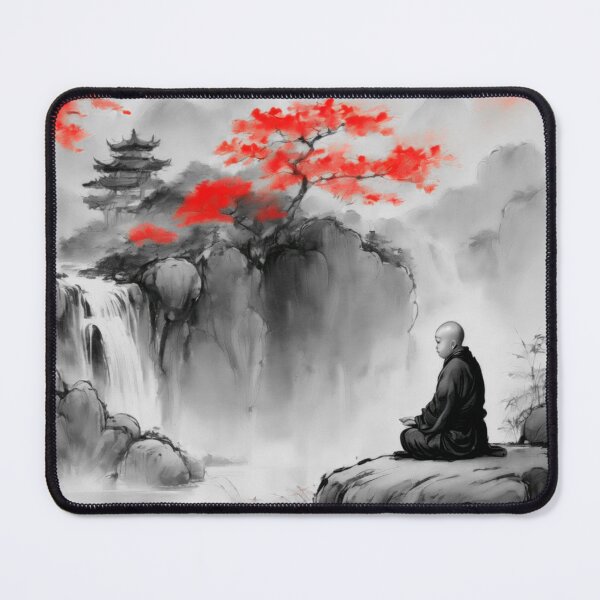 Item preview, Meditating Essence Zen Monk Sumi-e designed and sold by Bunmigraphics .