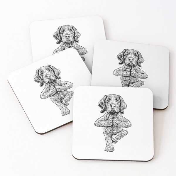 Item preview, German Wirehaired Pointer Yoga Dog Puppy Funny Dogs Asana designed and sold by GrandeDuc.