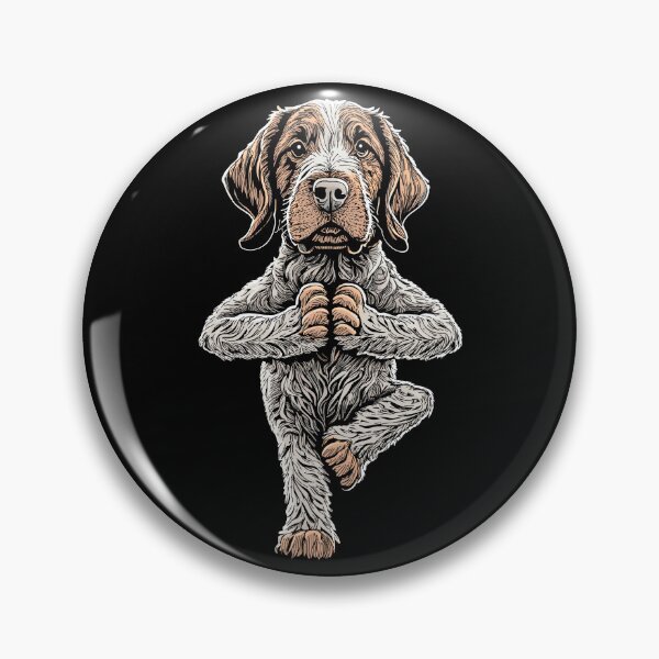 Item preview, German Wirehaired Pointer Yoga Dog Puppy Funny Dogs Asana designed and sold by GrandeDuc.