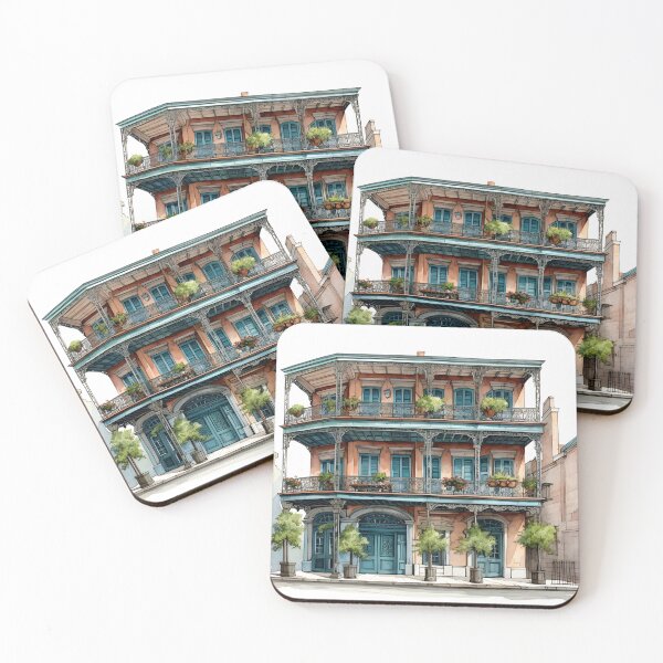 Item preview, new orleans row home french quarter print designed and sold by dcrc.