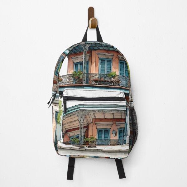 Item preview, new orleans row home french quarter print designed and sold by dcrc.