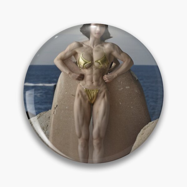 Item preview, Asian Female Bodybuilder posing on the beach designed and sold by SaricComposer.