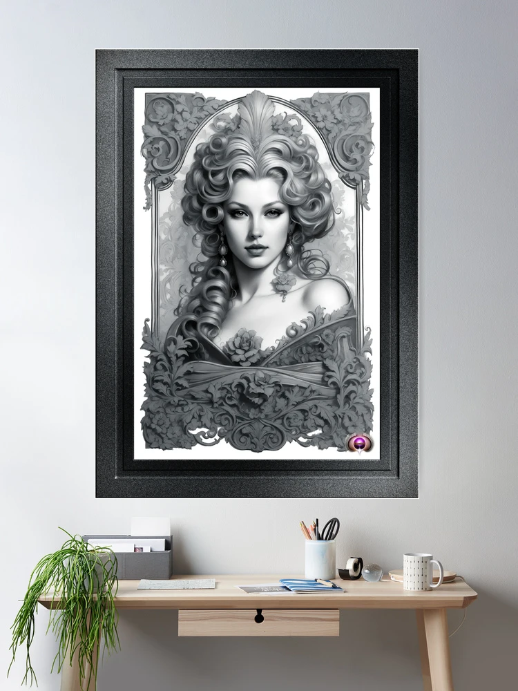 A Classic Lady Of Elegance Illustration AI Concept Art by Xzendor7 Room Decor Poster Art Print