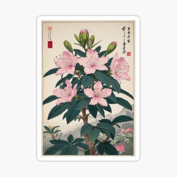 Item preview, Rhododendron indicum,Ando Utagawa Hiroshige style designed and sold by Planthem.