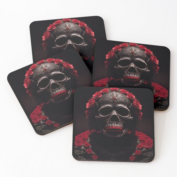Item preview, Human skull made of red roses designed and sold by Fantasymachine.