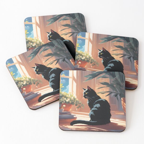 Item preview, Black Cat morning sun light designed and sold by Catophile.