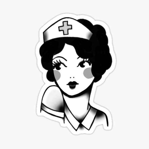 art old school simple woman Sticker