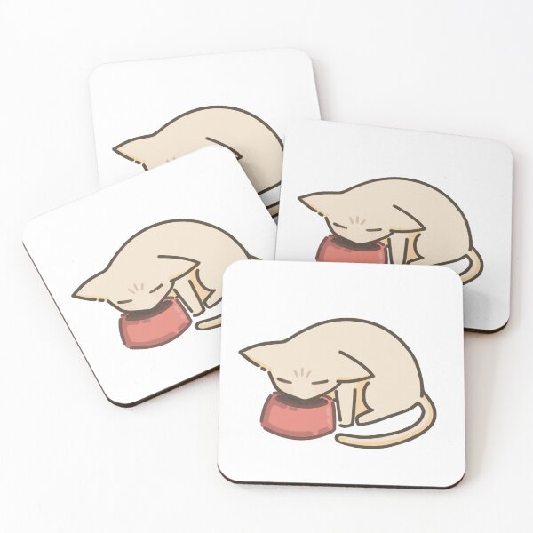 Item preview, Cute Silly Beige Cat Eating designed and sold by CaliDraw.