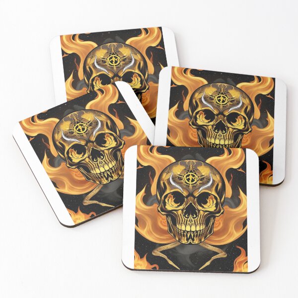 Item preview, Infernal Majesty: Chrome and Gold Skull designed and sold by Pixel Dome.