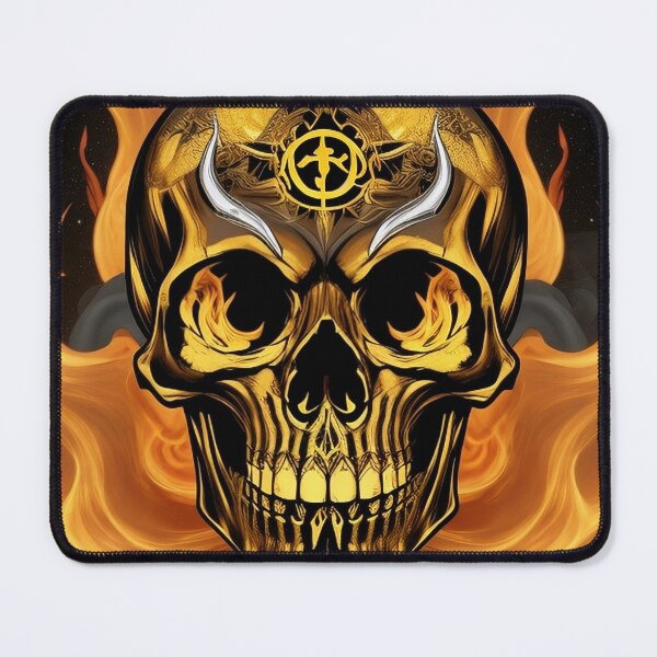 Item preview, Infernal Majesty: Chrome and Gold Skull designed and sold by Pixel Dome.