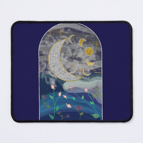 Item preview, Celestial Dance of Moon Phases and Flowers designed and sold by AdriaCaps Art & Design.