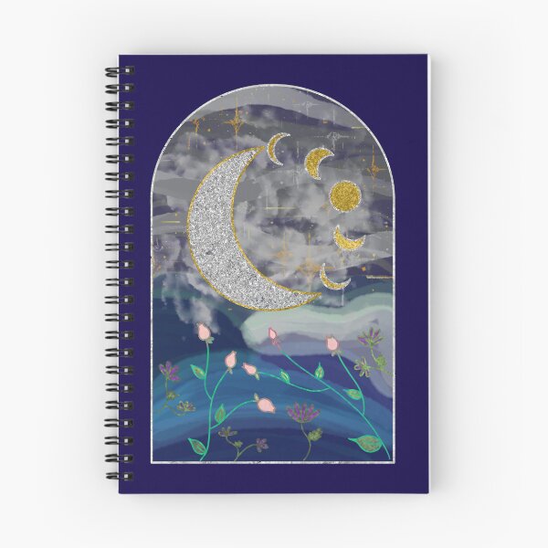 Item preview, Celestial Dance of Moon Phases and Flowers designed and sold by AdriaCaps Art & Design.